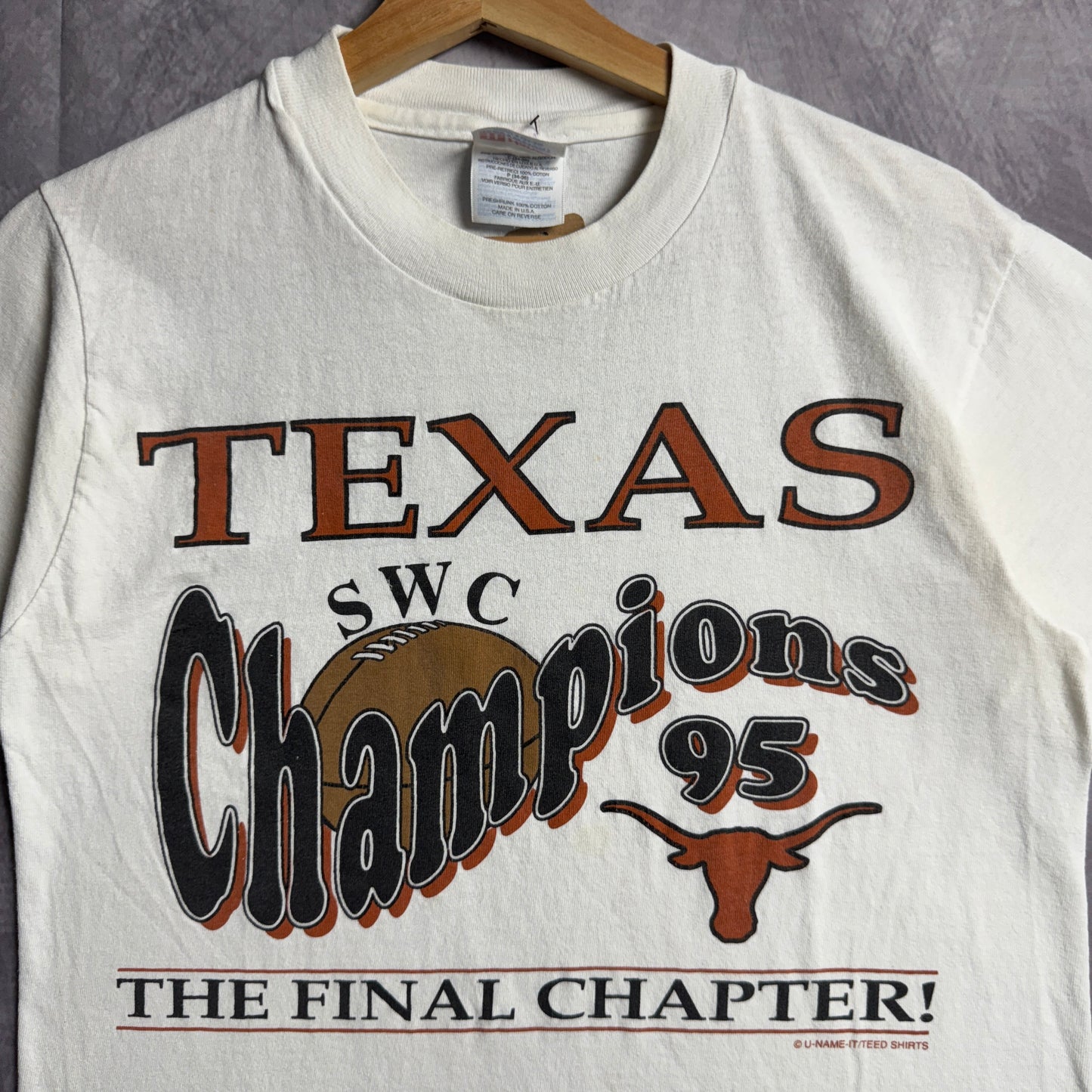 1995 White Texas Longhorns SWC Champions Shirt 4606