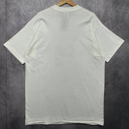 90s White Kansas City Chiefs Newspaper Shirt 4280