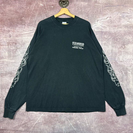 90s Full Boar Choppers Flame Sleeve Shirt 3040