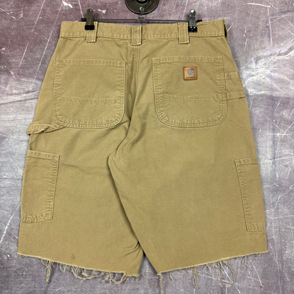 Early 00s Tan Brown Baggy Carhartt Carpenter Work Shorts 29x11 AZ26