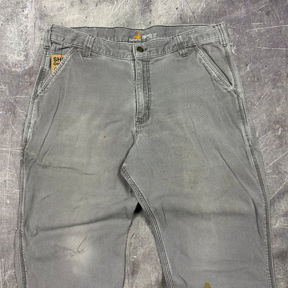 00s Gray Carhartt Lightweight Carpenter Work Pants 36x30 AG36