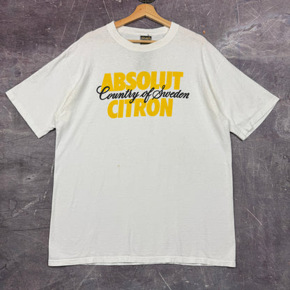 90s White Absolut Citron Sweden Graphic Shirt XL 0887