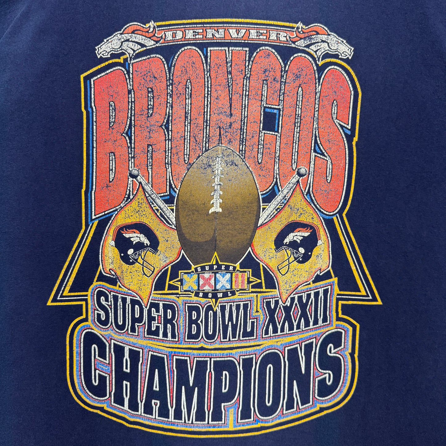 1997 Blue Denver Broncos Super Bowl XXXII Shirt 4218