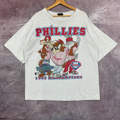 1993 Grey Phillies Looney Tunes Shirt 3313