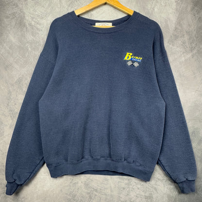90s Blue Bush Racing Crewneck Sweatshirt 3994