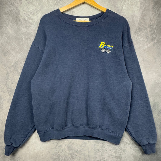 90s Blue Bush Racing Crewneck Sweatshirt 3994