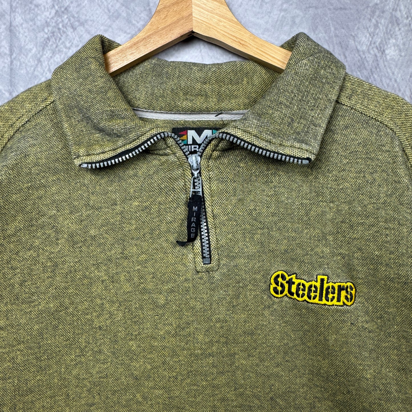90s Yellow Pittsburgh Steelers Quarter Zip Sweatshirt 4264