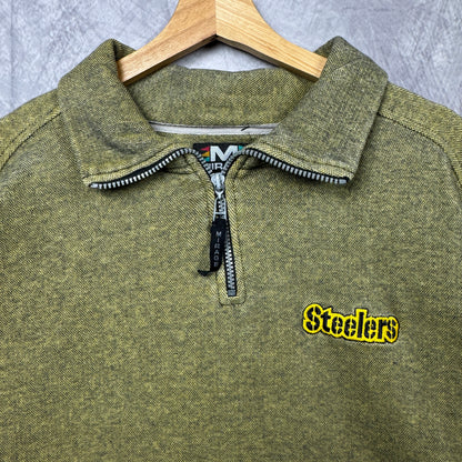 90s Yellow Pittsburgh Steelers Quarter Zip Sweatshirt 4264