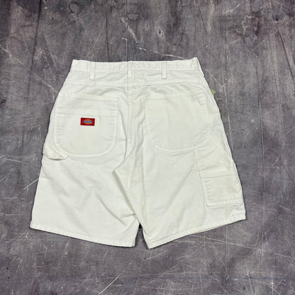 Early 00s White Dickies Painter Baggy Carpenter Work Shorts 29x9 AY19