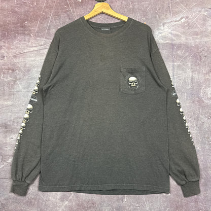 00s Grey Harley Davidson Long Sleeve Shirt 3072
