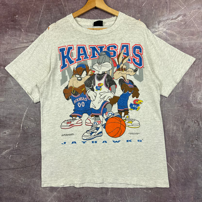 1993 Grey Kansas Looney Tunes Basketball Shirt 3321