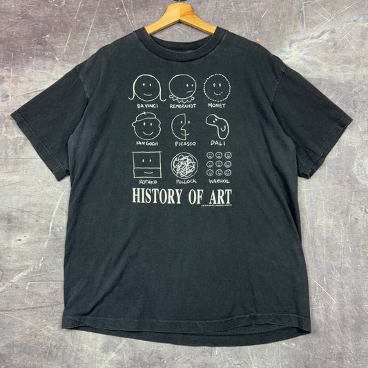 90s Black History Of Art Da Vinci Dali Warhol Van Gogh Graphic Shirt XL 0940