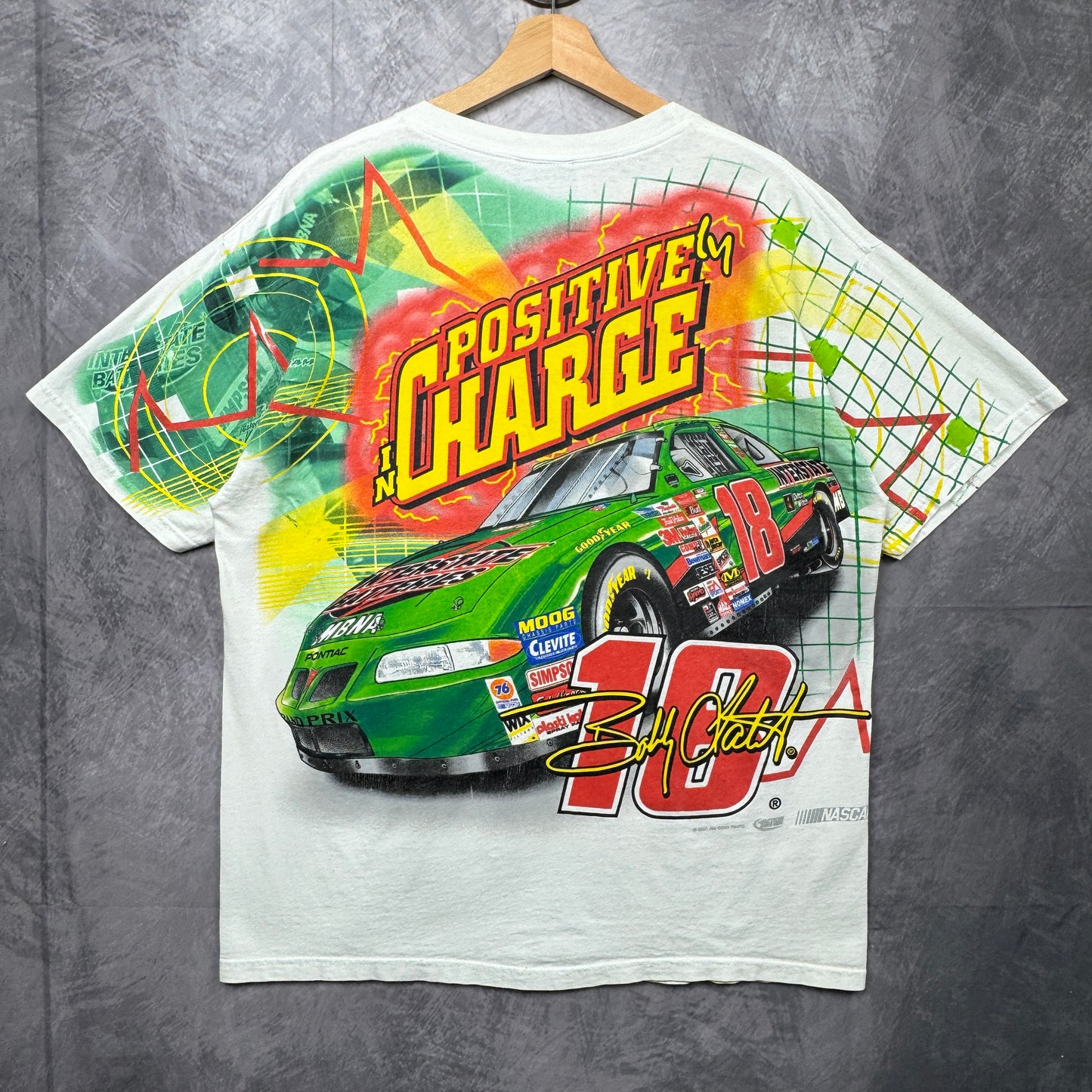 00s White Bobby Labonte Nascar Shirt 3909