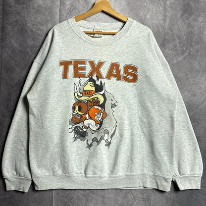 90s Grey Nutmeg Texas Longhorns Breakthrough Crewneck Sweatshirt 4442