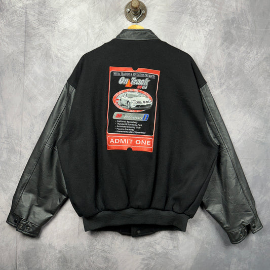00s Black Mercedes Benz Varsity Jacket 3999
