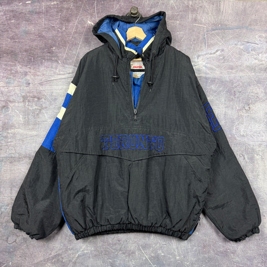 90s Black Blue Toronto Blue Jays Starter Pullover Puffer Jacket XL 0554