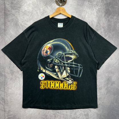 00s Black Pittsburgh Steelers Shirt 4214