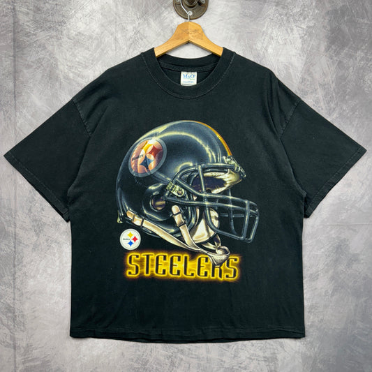 00s Black Pittsburgh Steelers Shirt 4214