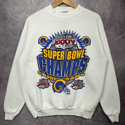 2000 White Rams Super Bowl Crewneck Sweatshirt 4142