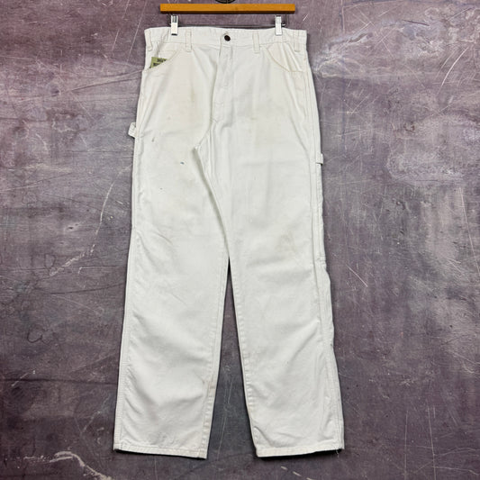 Early 00s White Dickies Carpenter Painter Work Pants 33x30.5 2136