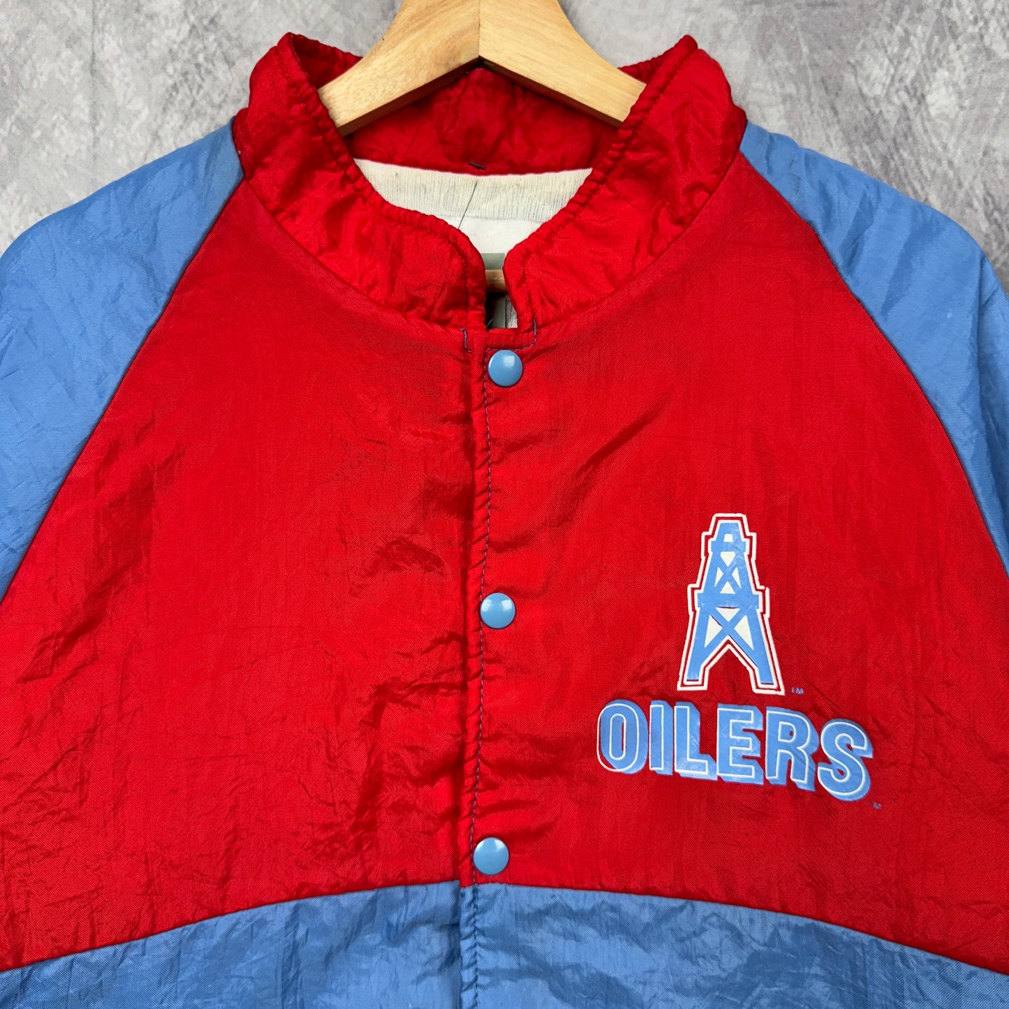 90s Red and Blue Houston Oilers Jacket 4276
