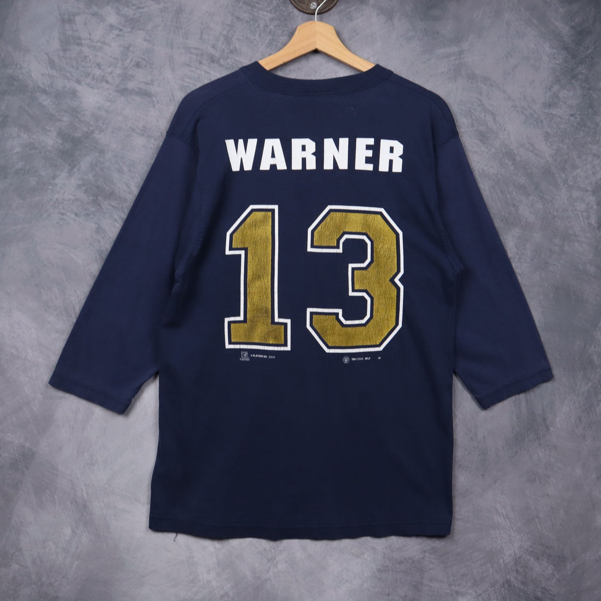 00s Navy Blue St. Louis Rams Kurt Warner #13 Jersey Shirt 6592