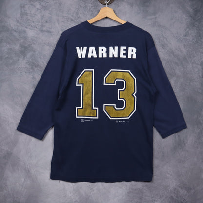 00s Navy Blue St. Louis Rams Kurt Warner #13 Jersey Shirt 6592
