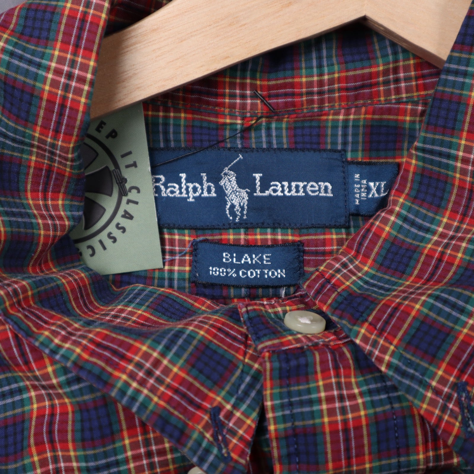 90s Red Plaid Ralph Lauren Blake Long Sleeve Button Up Shirt 5408