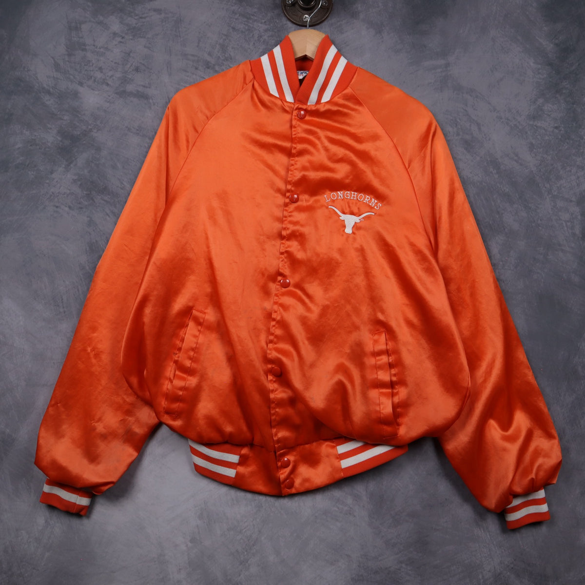 90s Orange Texas Longhorns Satin Bomber Jacket 5906