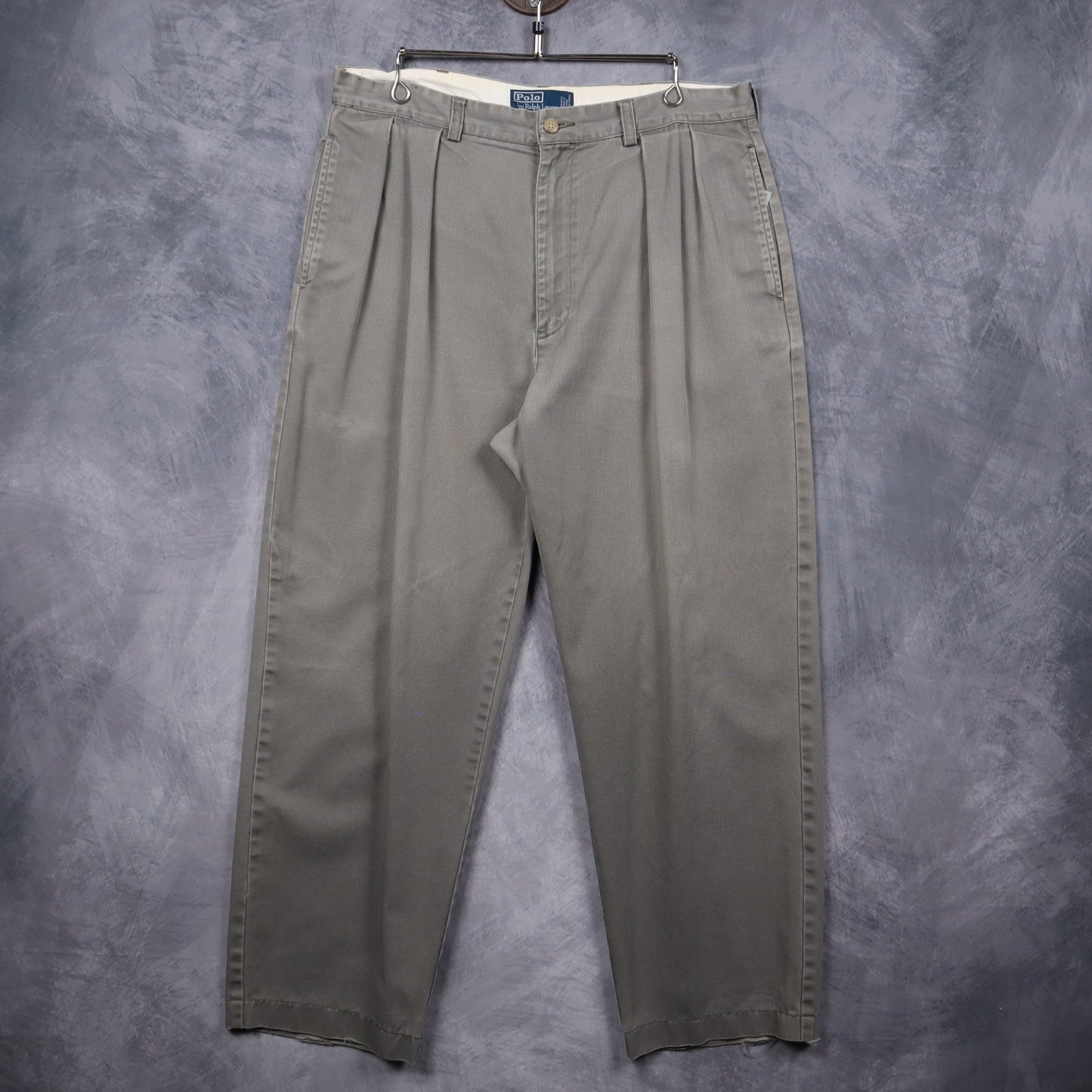 90s Grey Polo Ralph Lauren Andrew Pleated Chino Pants 5188