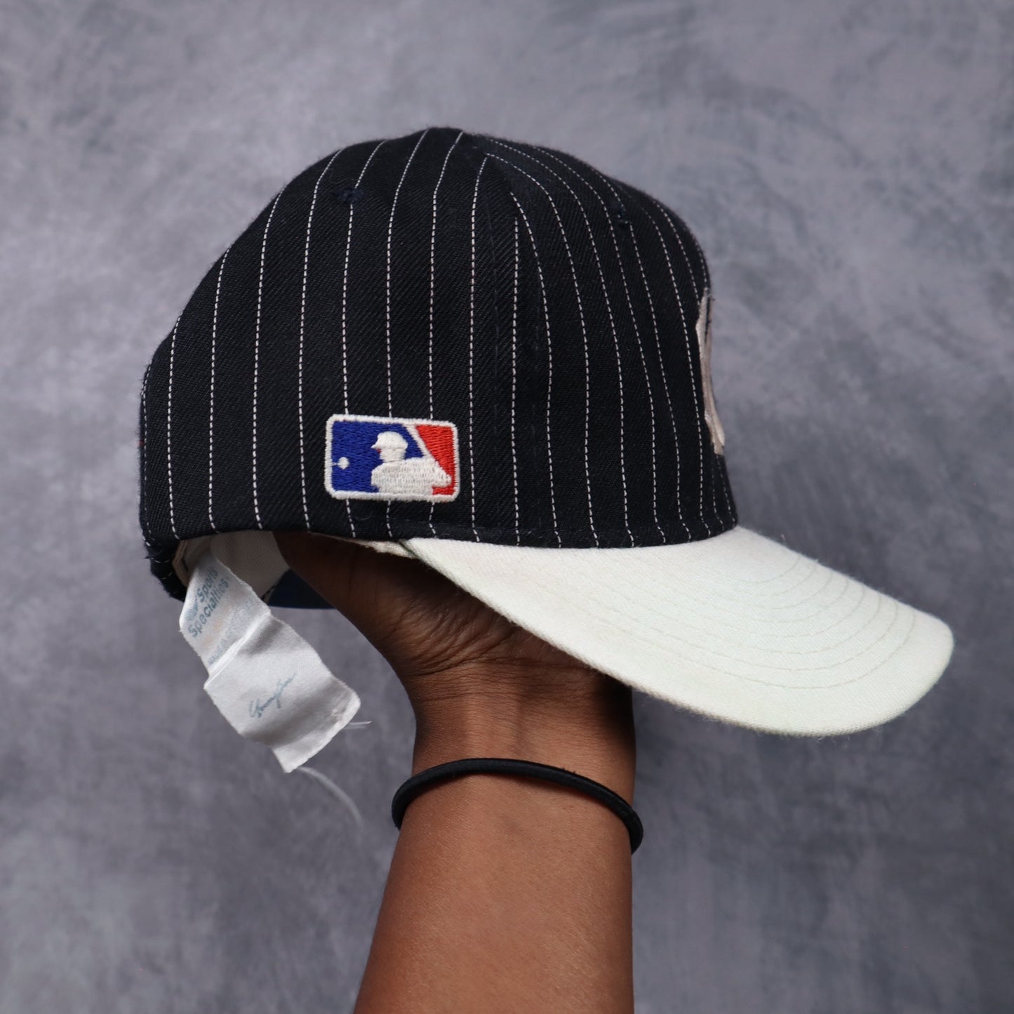 90s Navy Pinstripe New York Yankees Sports Specialties Snapback Hat 5561