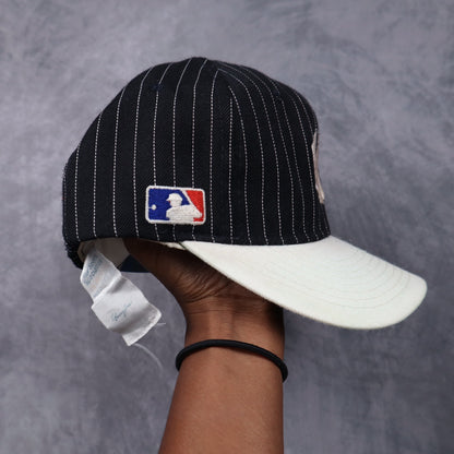 90s Navy Pinstripe New York Yankees Sports Specialties Snapback Hat 5561