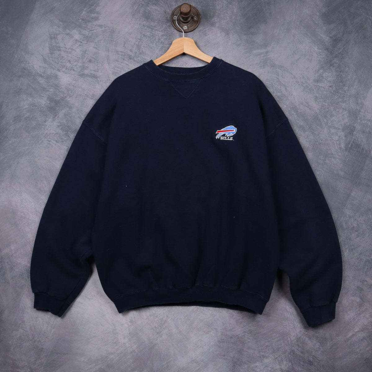 90s Navy Blue Buffalo Bills Embroidered Crewneck Sweatshirt 6468