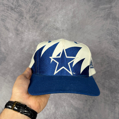 90s Cream Dallas Cowboys Logo Athletic Sharktooth Snapback Hat 6798