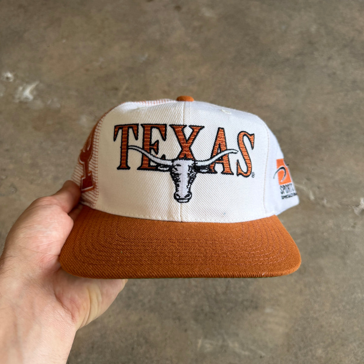 90s White Texas Longhorns Sports Specialties Snapback Hat 5774