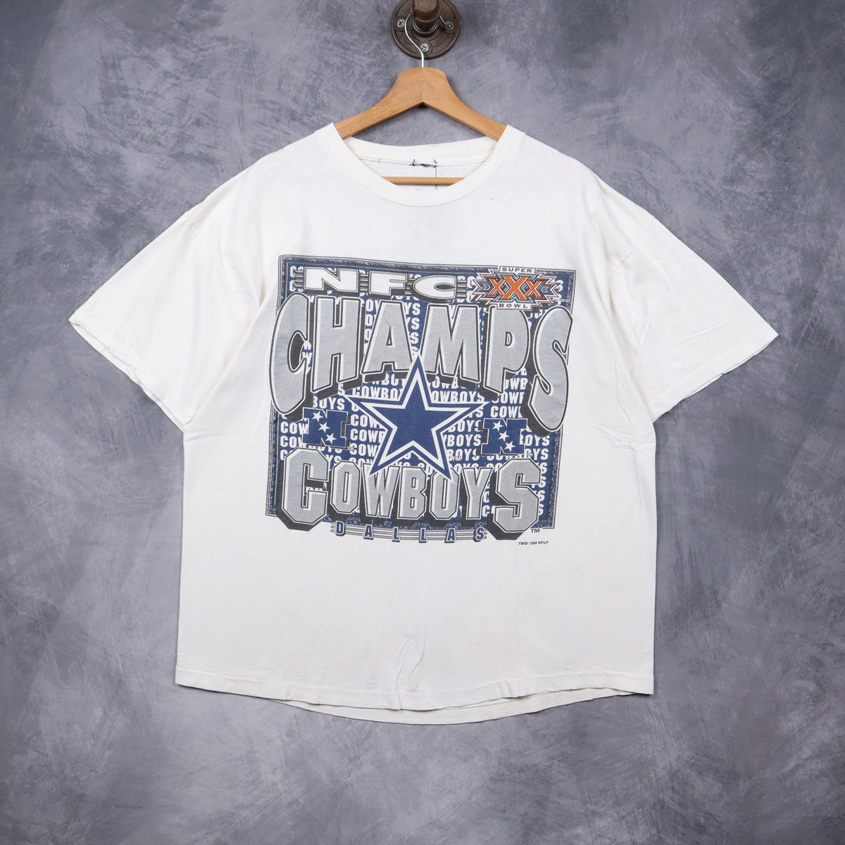 1996 White Dallas Cowboys NFC Champs Shirt 6699