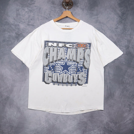 1996 White Dallas Cowboys NFC Champs Shirt 6699