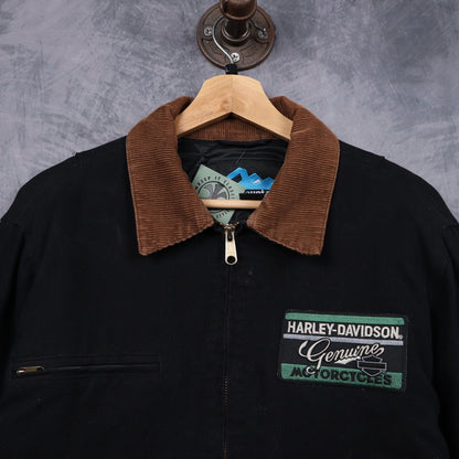 00s Black Harley-Davidson Detroit Style Work Jacket 4810