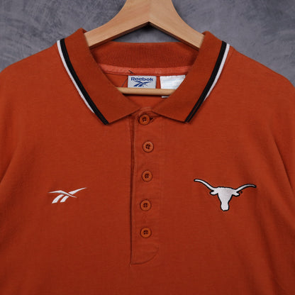 90s Burnt Orange Texas Longhorns Reebok Polo Shirt 5898