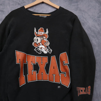 90s Black Texas Longhorns Crewneck Sweatshirt 5692