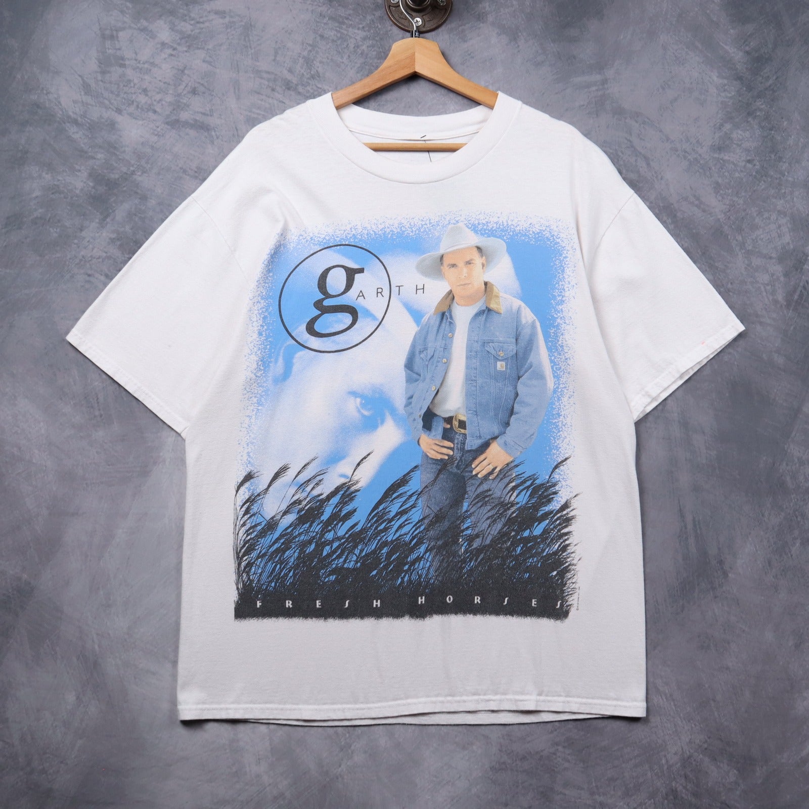 1996 White Garth Brooks Fresh Horses World Tour Shirt 5331