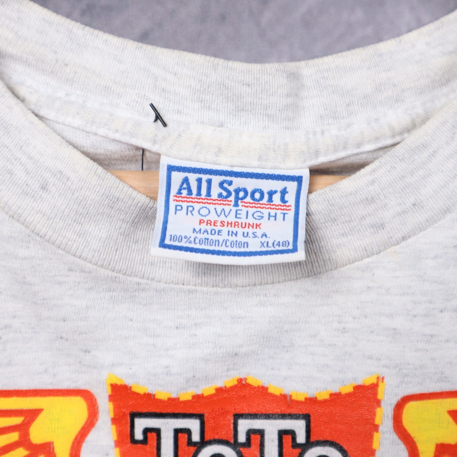 90s Heather Grey ToTo Ace Biplane Shirt 5397