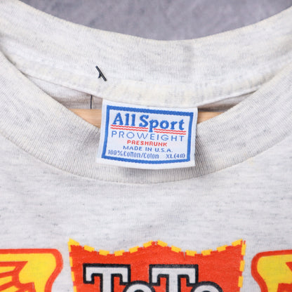 90s Heather Grey ToTo Ace Biplane Shirt 5397
