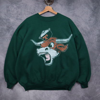 90s Green Texas Longhorns Crewneck Sweatshirt 5684