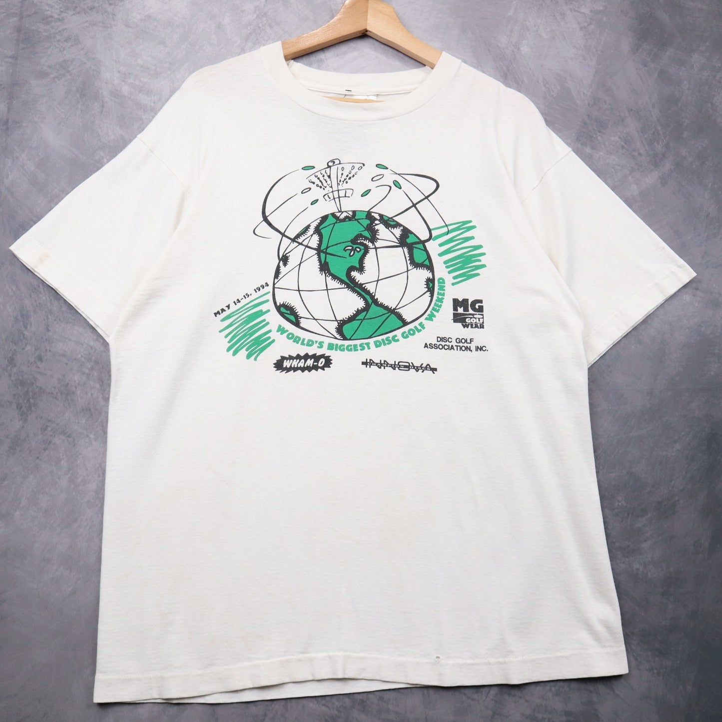 1994 White Wham-O World's Biggest Disc Golf Weekend Shirt 4655
