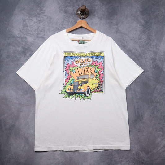 1990 White Asleep At The Wheel Bandana Ball Shirt 5333