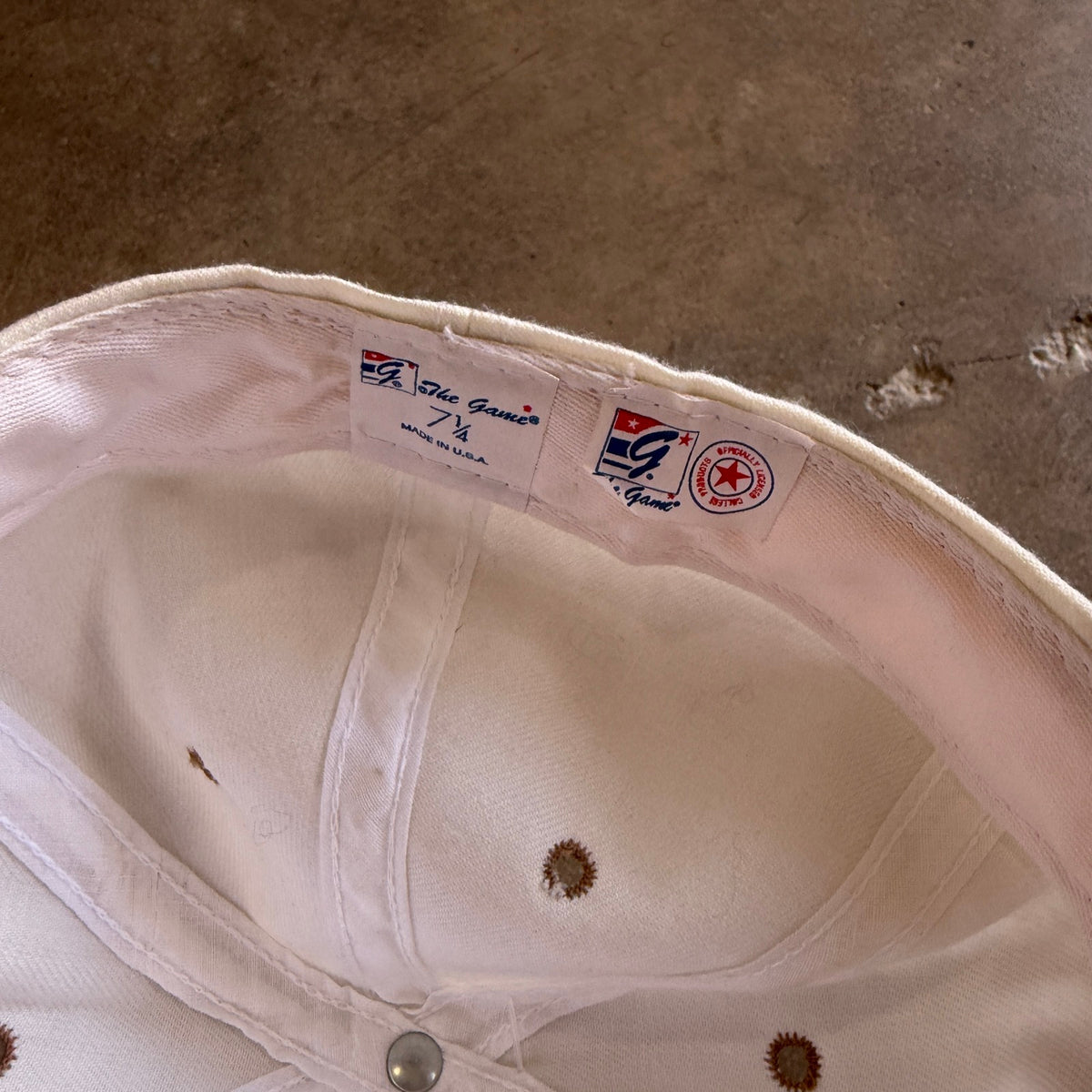 90s White Texas Longhorns The Game Fitted Hat 5796
