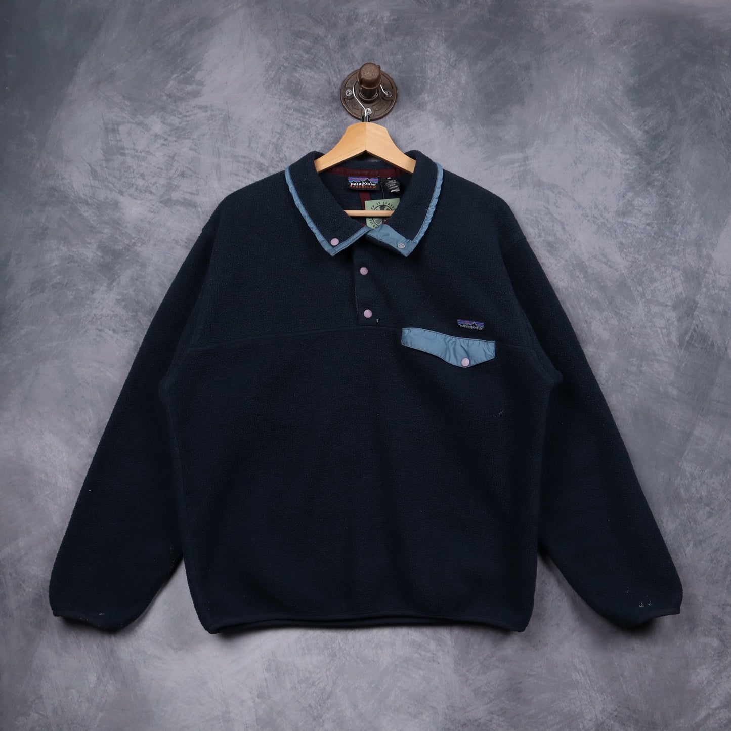 90s Navy Blue Patagonia Synchilla Snap T Fleece 5079