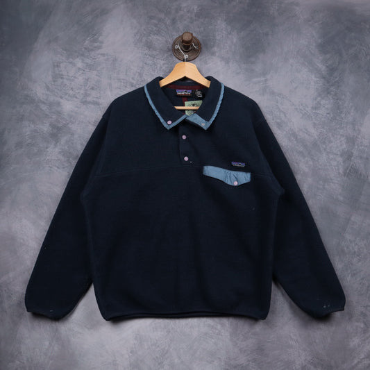 90s Navy Blue Patagonia Synchilla Snap T Fleece 5079