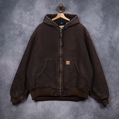 00s Mocha Brown Carhartt Active Hooded Jacket 4802